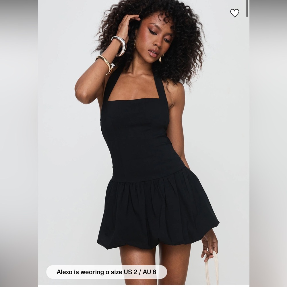Princess Polly Gigli Bubble Hem Mini Dress Black